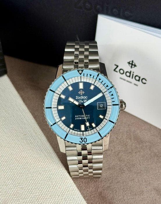 Zodiac - Super Sea Wolf Compression Diver Automatic Date, Handtassen en Accessoires, Horloges | Heren