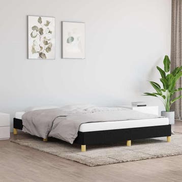 vidaXL Bedframe zonder matras stof zwart 140x190 cm, Verzenden, Nieuw