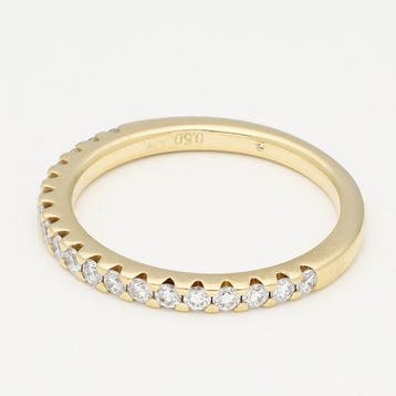 Bague - 14 carats Or jaune Diamant (Naturelle)