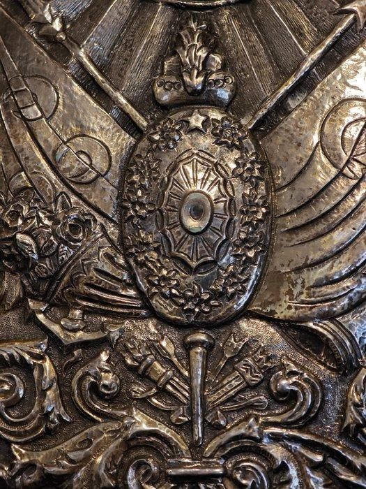 Spiegel - .980 zilver - Tughra Mirror, Antiek en Kunst, Kunst | Niet-Westerse kunst