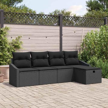 vidaXL Bankstel 6 st poly rattan, Verzenden
