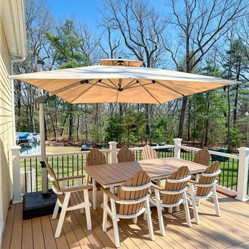 Parasol deporte 270x330cm Beige - Retour client -35%, Jardin & Terrasse, Verzenden
