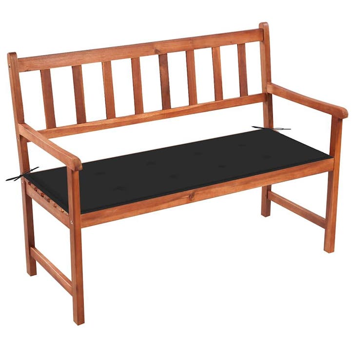 vidaXL Tuinbank met kussen 120 cm massief acaciahout, Tuin en Terras, Tuinsets en Loungesets, Nieuw, Verzenden
