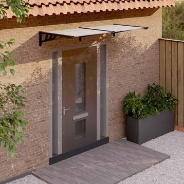 vidaXL Deurluifel 199x90 cm polycarbonaat zwart en, Tuin en Terras, Verzenden, Nieuw