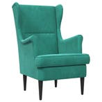 vidaXL Fauteuil Turquoise Fluweel, Huis en Inrichting, Verzenden, Nieuw