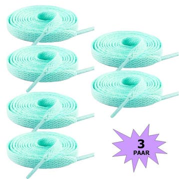 Fako Fashion - Schoenveters - Plat - 8mm - 120cm - 3 Paar -, Verzenden, Nieuw