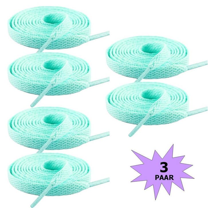 Fako Fashion - Schoenveters - Plat - 8mm - 120cm - 3 Paar -, Kleding | Heren, Schoenen, Verzenden
