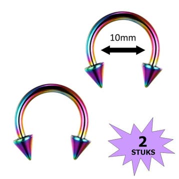 Fako Bijoux - Circular Barbell Piercing - Hoefijzer Spike -, Verzenden
