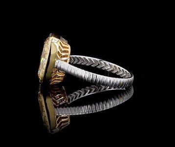 Ring - 14 karaat Witgoud, Geel goud - 6.55ct. tw. Geel, Nieuw