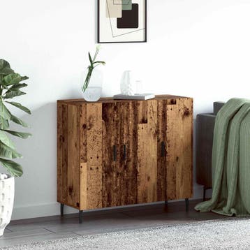 vidaXL Dressoir Oudhout 90 x 34 x 80 cm Bewerkt hout, Verzenden, Nieuw