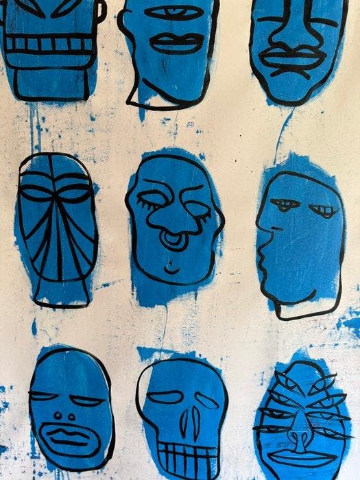 Freda People - Voodoo Collection XXL, Antiquités & Art, Art | Peinture | Moderne