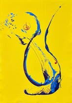 Vitality - Gesto azul sobre amarillo (XXL), Antiek en Kunst, Kunst | Schilderijen | Modern