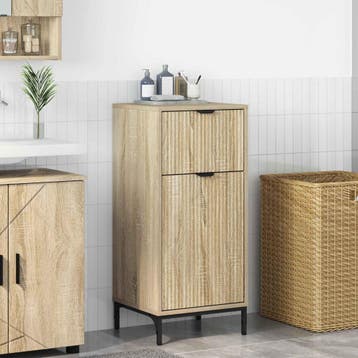 vidaXL Badkamerkast Sonoma Eik 39,5 x 36 x 88 cm Bewerkt, Verzenden, Nieuw