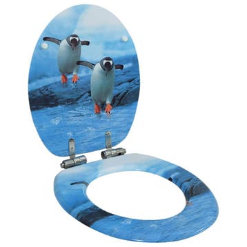 vidaXL Toiletbril met soft-close deksel pinguïn MDF, Verzenden, Nieuw