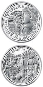 Oostenrijk. 20 Euro 2011 Aguntum  Proof (Zonder