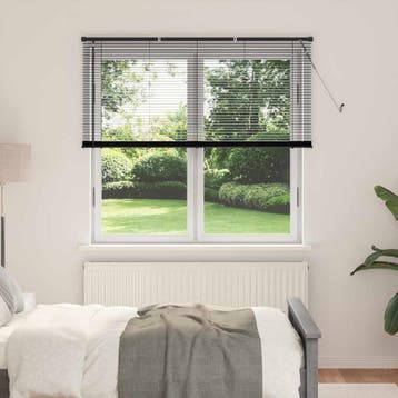 vidaXL Venetiaanse jaloezie Zwart 150 x 130 cm 25 mm PVC, Verzenden, Nieuw