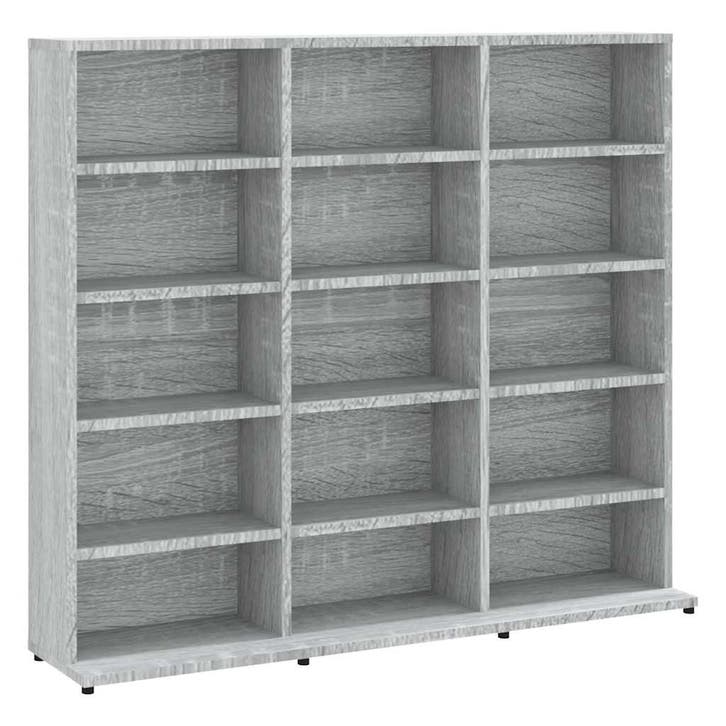 vidaXL Cd-kast 100x23x89,5 cm bewerkt hout grijs sonoma, Huis en Inrichting, Woonaccessoires | Cd- en Dvd-rekken, Nieuw, Verzenden