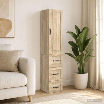 vidaXL Kast Set 2 st 33 x 34,5 x 87 cm Bewerkt hout Sonoma, Verzenden, Nieuw