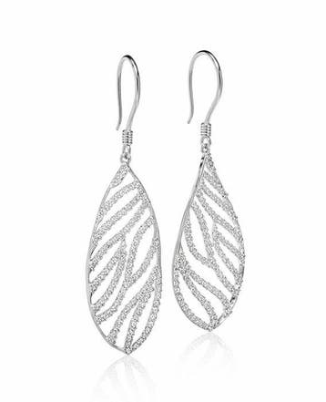 Statement oorbellen - 14 karaat Witgoud - 0.84ct. tw.