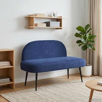 vidaXL Gevuld bankje met rugleuning Politie blauw 110 x 60 x, Huis en Inrichting, Verzenden, Nieuw