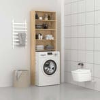 vidaXL Wasmachinekast 64x24x190 cm wit en sonoma, Verzenden