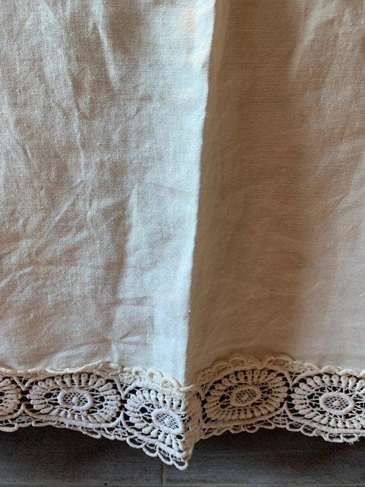 Bedsprei - 259 cm - 262 cm - Linnen dekbedovertrekset, Antiek en Kunst, Antiek | Tapijten, Tafelkleden en Textiel