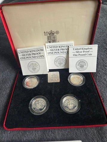 Royaume-Uni. Elizabeth II. 1 Pound 184-1987 (Lot of 5 coins)