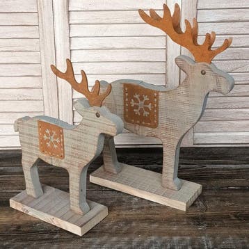sculptuur, Grote Rendieren (h.37cm) - 37 cm - Hout, IJzer, Nieuw