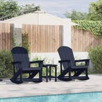 vidaXL Tuin loungeset 3 pcs Marineblauw HDPE, Verzenden, Nieuw, Loungeset