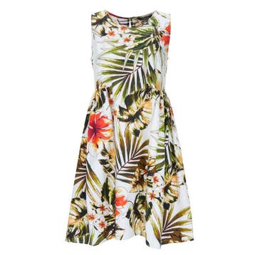 Princess goes Hollywood • midi jurk met palm print • 36, Princess goes Hollywood, Verzenden, Wit, Nieuw