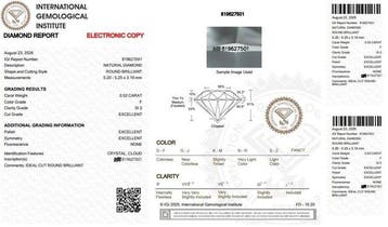 1 pcs Diamant (Natuurlijk) - 0.52 ct - Rond - F - SI2 -, Nieuw