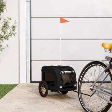 vidaXL Hondenfietstrailer oxford stof en ijzer zwart, Verzenden