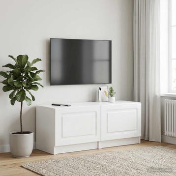 vidaXL Tv-meubel Hoogglans Wit Bewerkt hout, Verzenden, Nieuw