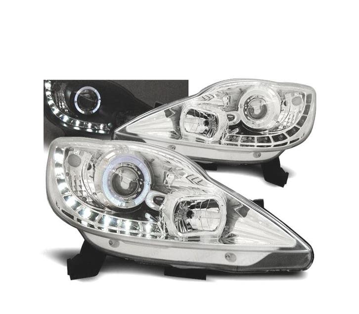 Phares Pour Peugeot 107 05-12 Daylight Fond Chromé, Autos : Pièces & Accessoires, Éclairage, Envoi