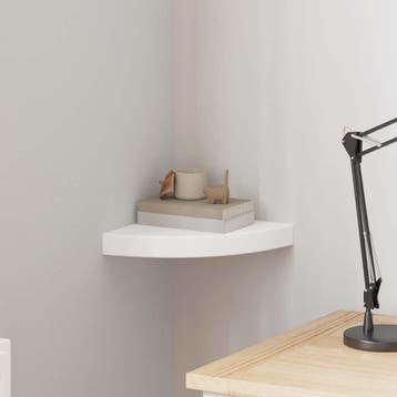 vidaXL Hoekschap zwevend 25x25x3,8 cm MDF wit, Verzenden, Nieuw