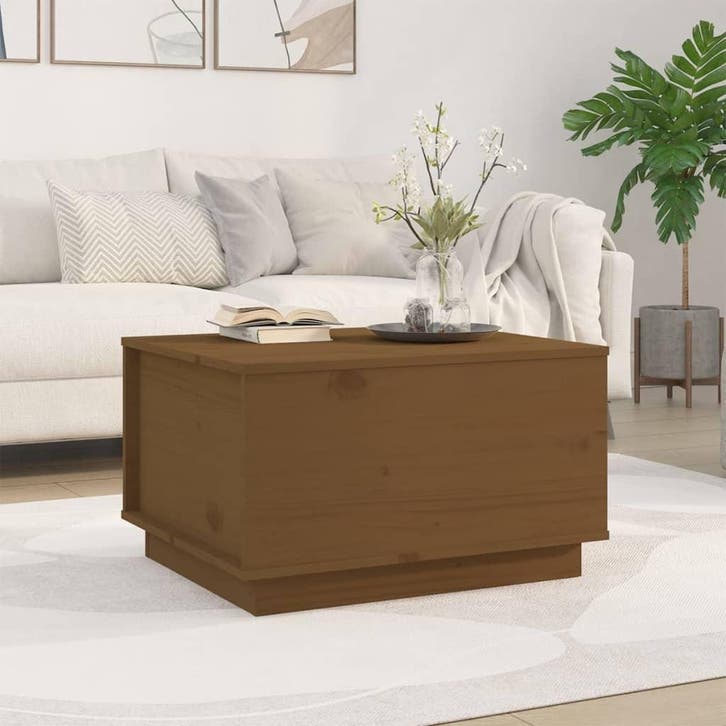 vidaXL Salontafel 60x50x35 cm massief grenenhout honingbruin, Huis en Inrichting, Tafels | Salontafels, Nieuw, Verzenden