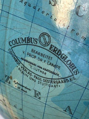 Terrestrial table globe - Columbus Erdglobus Germany – c.