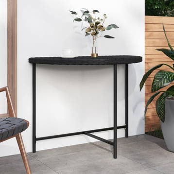 vidaXL Tuintafel 100x50x75 cm poly rattan zwart, Tuin en Terras, Tuintafels, Verzenden, Nieuw