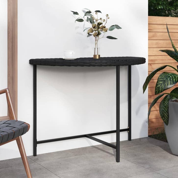 vidaXL Tuintafel 100x50x75 cm poly rattan zwart, Tuin en Terras, Tuintafels, Nieuw, Verzenden