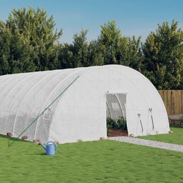 vidaXL Tuinkas met stalen frame 132 m² 22x6x2,85 m wit, Verzenden