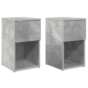 vidaXL Bedkast 2 st Betongrijs 29 x 31,5 x 49 cm Bewerkt, Verzenden, Nieuw