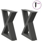 vidaXL Salontafelpoten 2 st 30x(30-31,3) cm staal antraciet, Verzenden