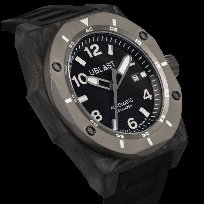 Ublast - Fusion - Forget Carbon & Titanium - UBFSNLE47BW -, Handtassen en Accessoires, Horloges | Heren