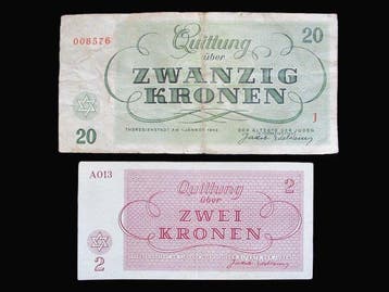 Tsjecho-Slowakije. - 2, 20 Kronen - 1943 - Theresienstadt