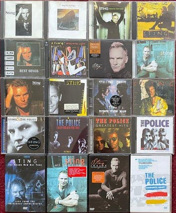 Sting, Police - Lot with 16 CDs (1 SACD included) & 4 DVD’s, CD & DVD