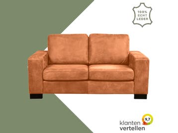 Leren bank Enjoy - 2 zits - Kenia Rost (oranje) - Poten, Ophalen of Verzenden