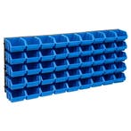 vidaXL 48-delige Opslagbakkenset met wandpanelen blauw en, Verzenden