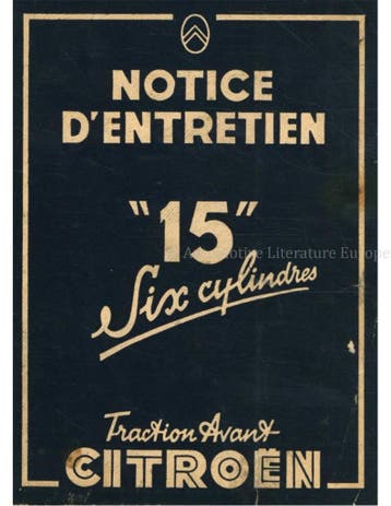1951 CITROËN TRACTION AVANT LA 15 INSTRUCTIEBOEKJE FRANS
