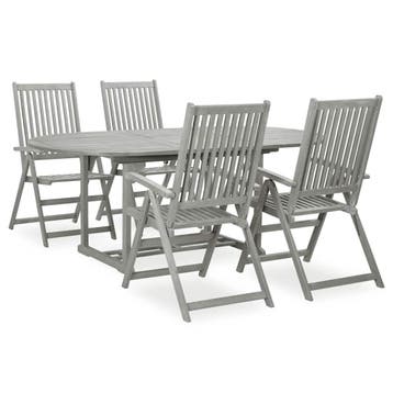 vidaXL 5-delige tuinset (150-200)x100cm massief acaciahout, Verzenden, Nieuw, Tuinset