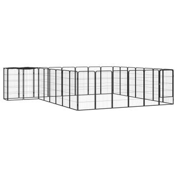 vidaXL Hondenkennel 30 panelen 50 x 100 cm gepoedercoat, Verzenden